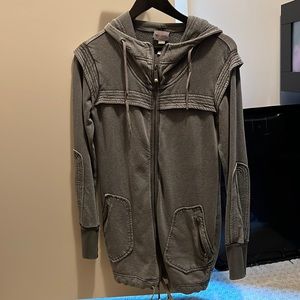 Diesel Grey Wash Hooded Tunic Sweater XXS